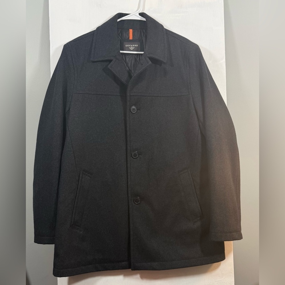 Dockers Men's Dark Charcoal Wool Blend Jacket - Picture 1 of 10